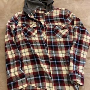 flannel with attached hood
